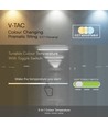 V-Tac 56,6cm 20W LED-armatur - 120lm/W, 3-i-1 CCT, Slim, inkl. ljuskälla
