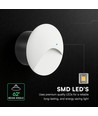 3W LED infälld spot för trappor - Rund, vit, IP65, 3000K