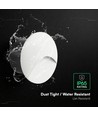 3W LED-trappspot för inbyggnad - Rund, vit, aluminium, IP65, 3000K, inkl. ljuskälla