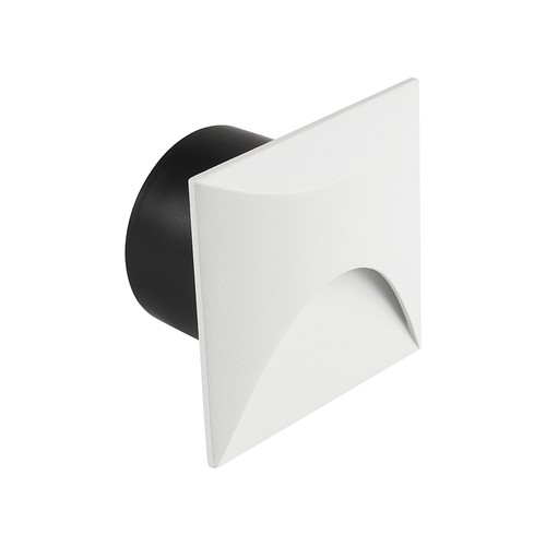 3W LED-trappspot för inbyggnad, kvadratisk - IP65, vit aluminium, 3000K, inkl. ljuskälla