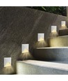 3W LED infälld spot för trappor, fyrkantig - IP65, vit, 3000K