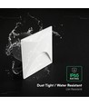 3W LED infälld spot för trappor, fyrkantig - IP65, vit, 3000K