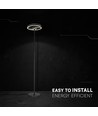 25W LED designer-golvlampa - Ø30 x 142cm, mattsvart, 4000K