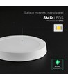 V-Tac 18W Ø22,5cm BACKLIT utanpåliggande panel - 3-i-1 CCT, CREE, 6 års garanti