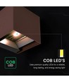 V-Tac 9W Solara vägglampa med sensor, CCT - IP65, PIR-sensor, Corten-färg, solcell, 3 ljusfärger