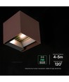 V-Tac 9W Solara vägglampa med sensor, CCT - IP65, PIR, Corten, solcell, 3 färgtemperaturer