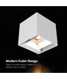 V-Tac 9W Solara vägglampa med sensor - IP65, vit, 3-i-1 CCT, solcell