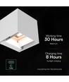 V-Tac 9W Solara vägglampa med sensor - IP65, vit, 3-i-1 CCT, solcell