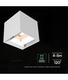 V-Tac 9W Solara vägglampa med sensor - IP65, vit, 3-i-1 CCT, solcell