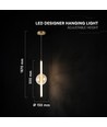 8W LED designerpendel - Ø15cm, 3000K, Amber/Vit, dekorativ taklampa
