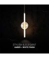 8W LED designerpendel - Ø15cm, 3000K, Amber/Vit, dekorativ taklampa