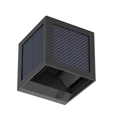 V-Tac 9W Solara vägglampa med sensor - IP65, svart, 3-i-1 CCT, solcell, PIR-sensor