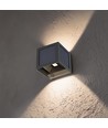 V-Tac 9W Solara vägglampa med sensor - IP65, svart, 3-i-1 CCT, solcell