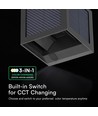 V-Tac 9W Solara vägglampa med sensor - IP65, svart, 3-i-1 CCT, solcell, PIR-sensor