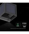V-Tac 9W Solara vägglampa med sensor - IP65, svart, 3-i-1 CCT, solcell