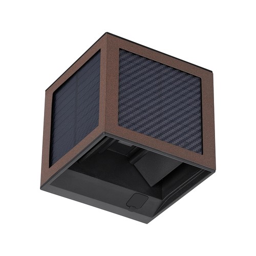 V-Tac 9W Solara vägglampa med sensor, CCT - IP65, Corten-hölje, solcell, PIR-sensor