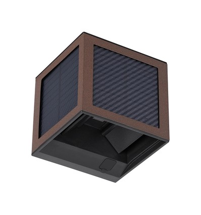 V-Tac 9W Solara vägglampa med sensor, CCT - IP65, Cortenfärgad, solcell