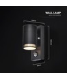 GU10 vägglampa med PIR-sensor - IP44 utomhus, utan ljuskälla