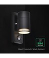 GU10 vägglampa med PIR-sensor - IP44 utomhus, utan ljuskälla