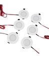 6-pack 12V downlight - 2,5W, rund, inkl. hålsåg och quick connector, för båt mm.