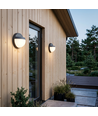 12W LED vägglampa - IP65 utomhus, Rund, svart, inkl. ljuskälla