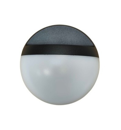 12W LED vägglampa - IP65 utomhus, Rund, svart, inkl. ljuskälla