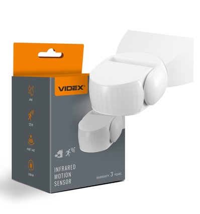 PIR rörelse- och ljussensor 1200W - IP65, vit