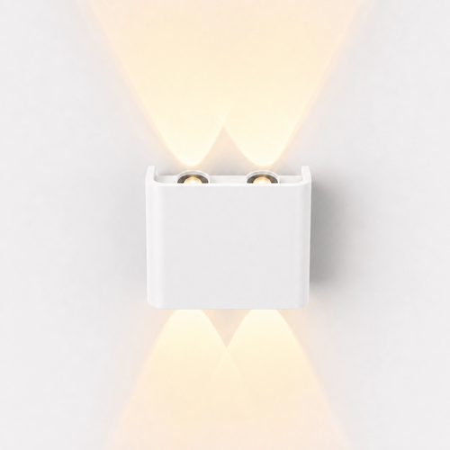 4W Luna upp/ned vägglampa - IP54 utomhus, CCT, 3 ljusfärger, vit, inkl. LED