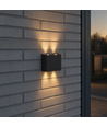 4W Luna upp/ned vägglampa - IP54 utomhus, CCT, 3 ljusfärger, svart, inkl. ljuskälla