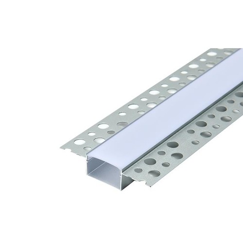 1m aluprofil för inspackling - Inkl. mjölkvitt lock, anodiserad