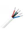10m RGBW kabel, vit rund - 5x0,35mm², 12V-24V för LED-strip