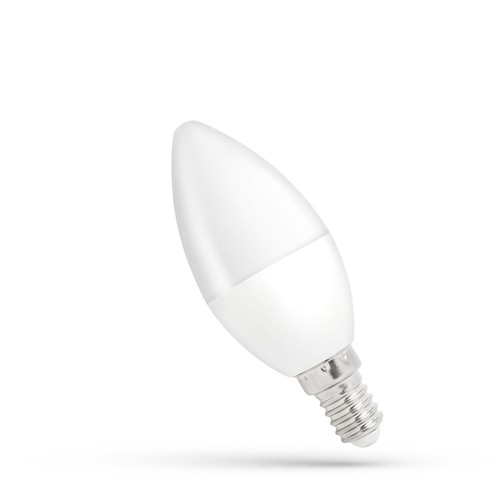 E14 8W LED-kronljuslampa - C38, frostat glas