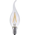 E14 1,5W dimbar LED-kronlampa med topp - C35, 140lm, 2500K, klart glas, filament
