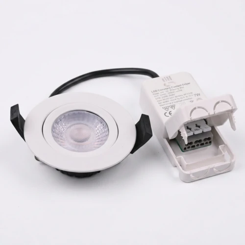7W Infälld spotlight RA96, DimToWarm+CCT, Dimbar - Hål: Ø6,8 cm, Mått: Ø8,3 cm, Vit kant