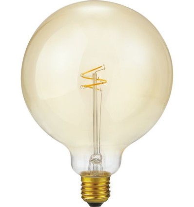 E27 4,2W Slim Flex Filament G125 - 470lm, dimbar, 2200K, guldglas