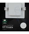 12W kvadratisk LED-panel för inbyggnad - CCT, Backlit, CREE-chip, 6 års garanti