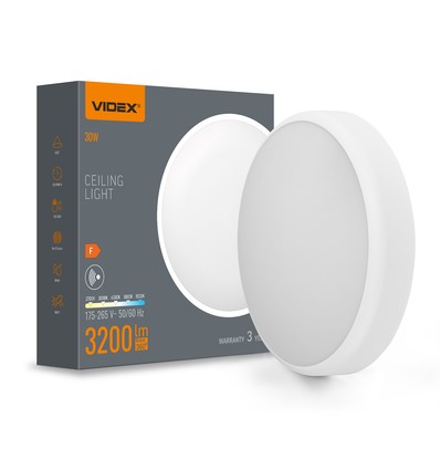 30W LED-taklampa med sensor - 5CCT, vit kant, inbyggd rörelsesensor