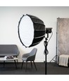 Softbox med raster, Ø65cm - För 200W/300W strålkastare, svart