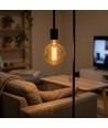 E27 5W LED Glob-lampa Spiral Filament - Ø95mm, Extra Varmvit, Koltråd