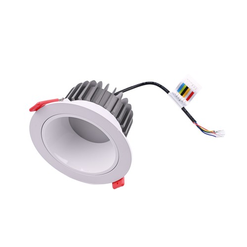6W Ø9cm infälld spotlight dimbar RA90 - 12-24V, hål: Ø7,5 cm, mått: Ø9 cm, vit kant