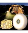 Laddningsbar camping LED-lanterna med ljusslinga - Vit, IP64 utomhus
