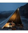 Campinglampa m. 10 meter ljusslinga - uppladdningsbar, IP64, vit