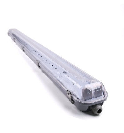 IP65 T8 LED armatur - Till 2x 120cm LED rör, IP65 vattentät, Trådbunden