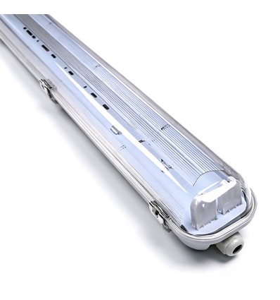 150cm Industriarmatur - För 2x 150cm T8 LED-rör, IP65 vattentät, överkopplingsbar