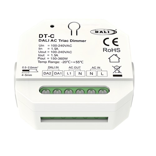 LEDlife DALI infälld dimmer - DALI, push-dim, 200W LED-dimmer, för inbyggnad