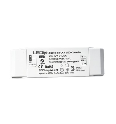 LEDlife rWave Zigbee CCT controller - Zigbee 3.0, 12V (120W), 24V (240W)