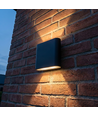 8W DuoLume vägglampa - Kvadrat, IP65, svart, upp/ner, inne/ute, inkl. ljuskälla
