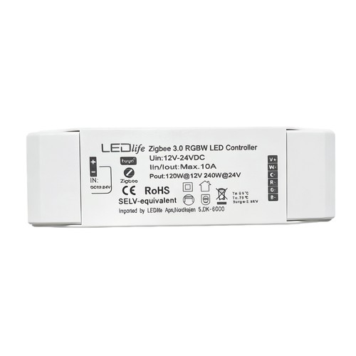 Zigbee RGBW-controller - Hue-kompatibel, 12V (120W), 24V (240W)