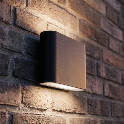 8W DuoLume vägglampa - IP65, svart, upp/ned, inne / ute, inkl. ljuskälla