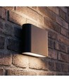 8W DuoLume vägglampa - Kvadrat, IP65, svart, upp/ner, inne/ute, inkl. ljuskälla